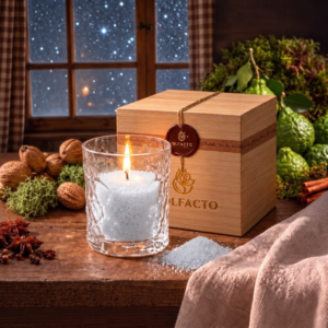 QUBO candela a sabbia Notte stellata con box regalo in legno