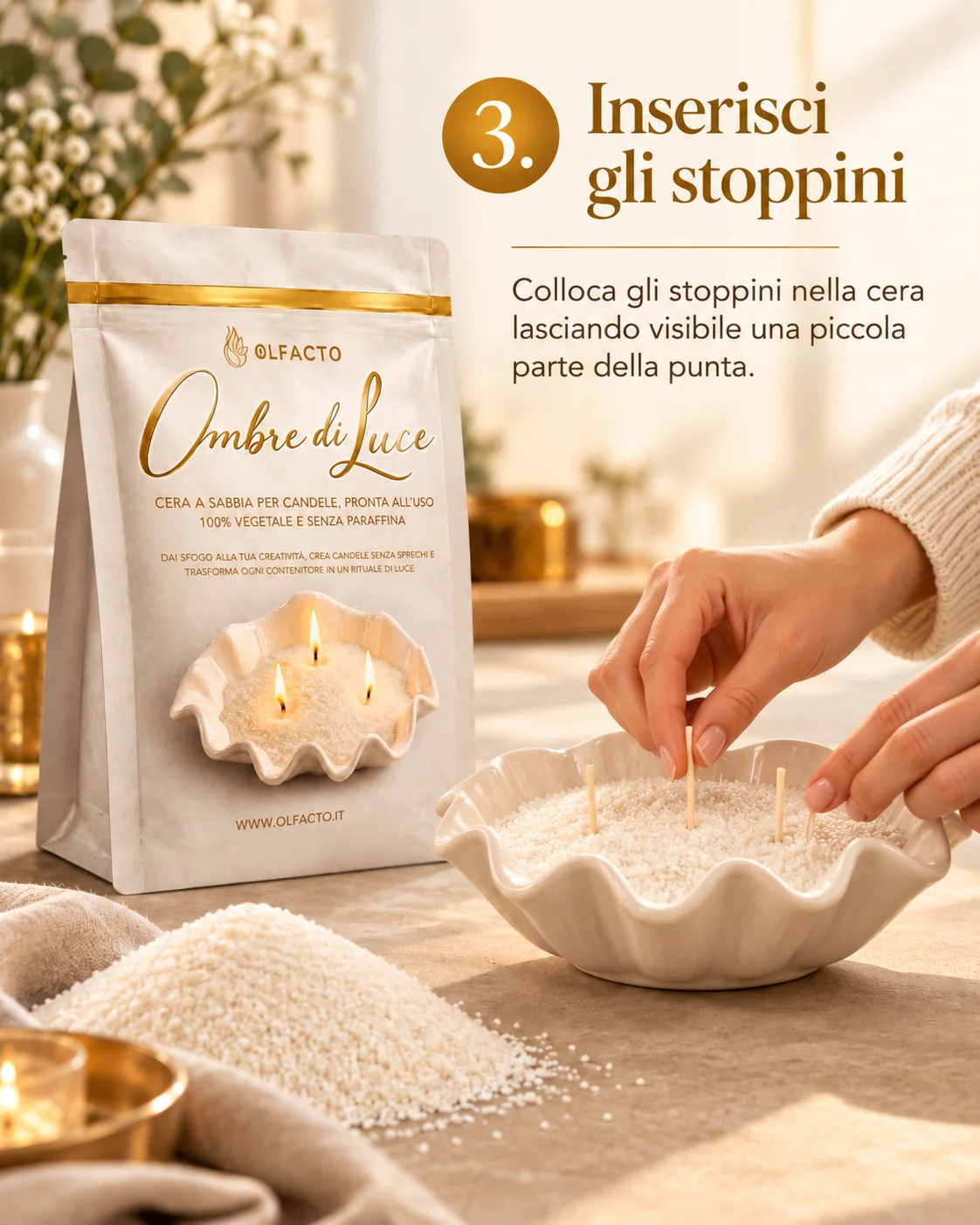 OLFACTO fase 3: Inserisci gli stoppini